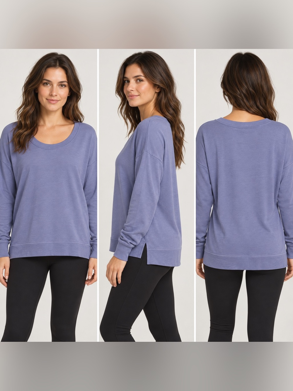 Athleta Coaster Luxe Sweatshirt Women’s Medium Purple Blue Oversized PulloverNWT